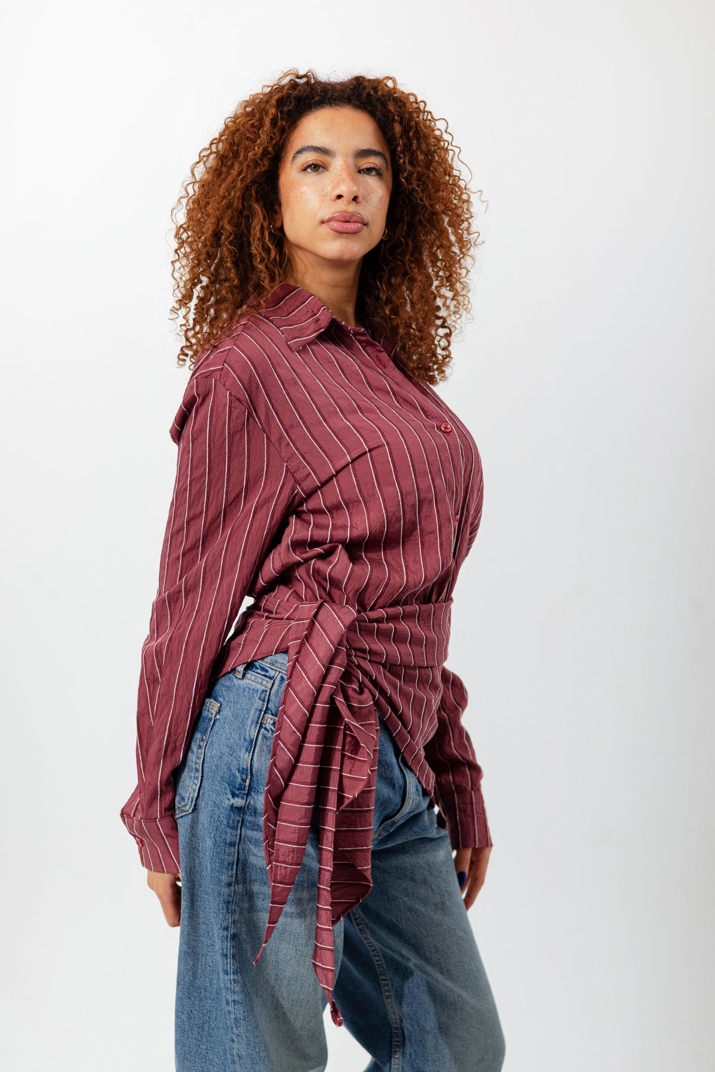 Striped Embroidery Chemise