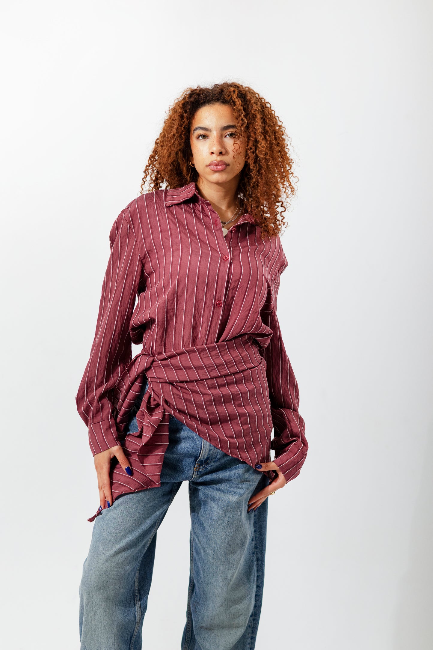 Striped Embroidery Chemise